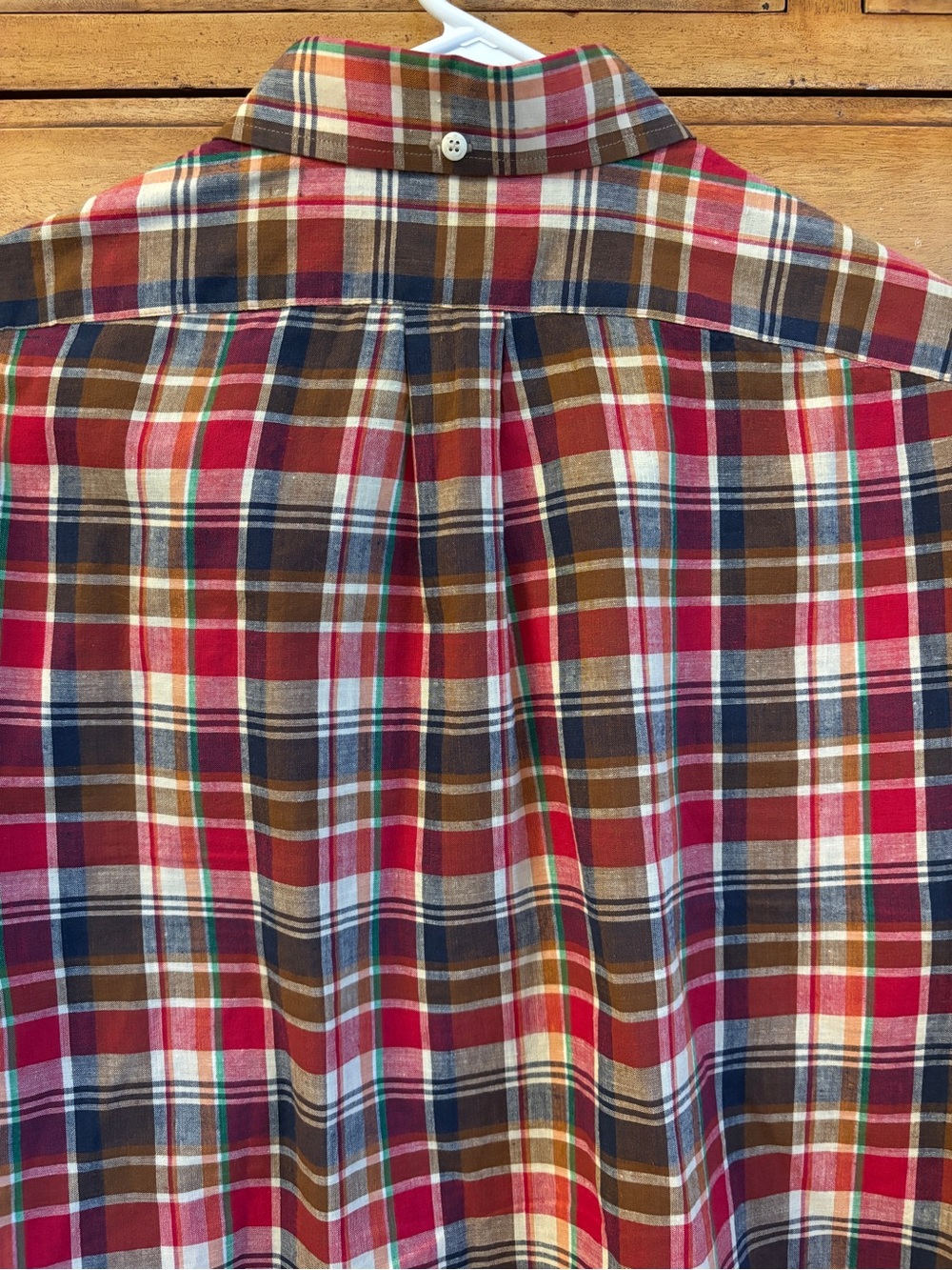 Kiel James Patrick Lightweight Red Plaid Button-Down Shirt, Men’s large - Picture 6 of 8